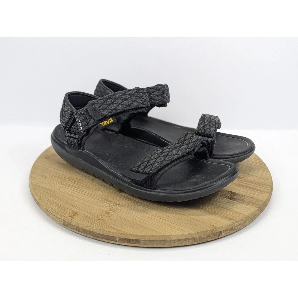 Teva Terra Float 2 Knit Black Grey Sandals Mens 9 Adjustable Outdoor Summer